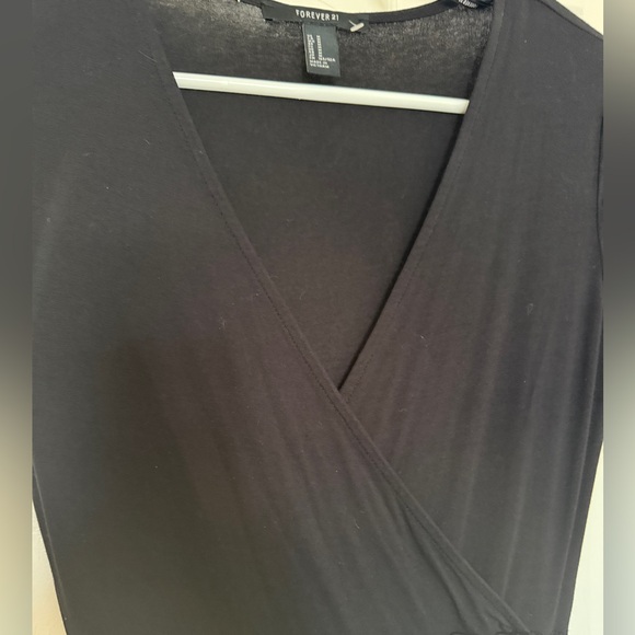 Forever 21 Black Wrap Dress - M - Picture 6 of 6